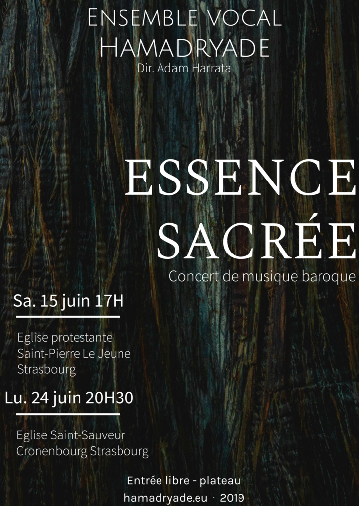 Concert du 15 juin à 17h : Ensemble vocal Hamadryade