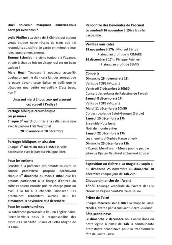 Bulletin paroissial novembre - decembre 2012