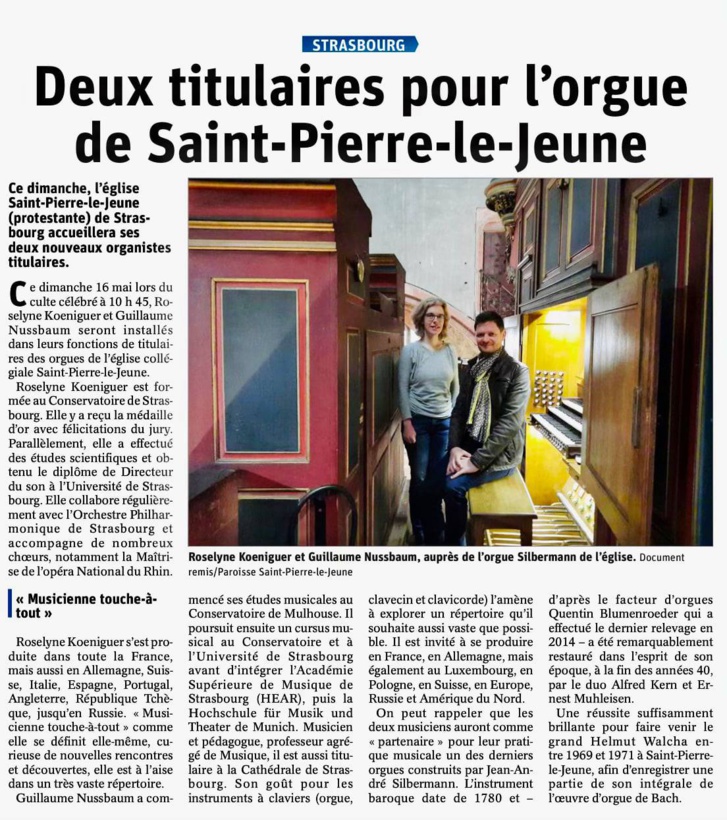 Installation des organistes & veillée musicale