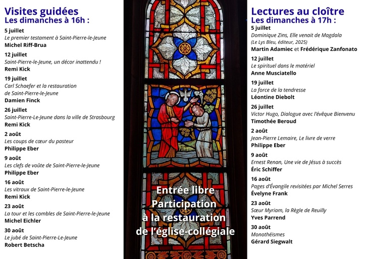 Lectures au cloître - Juillet & août 2026 Lectures au cloître - Juillet & août 2026