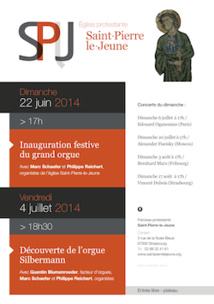 Dimanche 22 juin 2014 à 17h : Inauguration de l’orgue