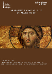 Semaine paroissiale - 26 mars 2023 Semaine paroissiale - 26 mars 2023