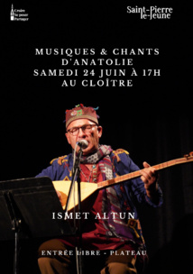 Musique & chants d'Anatolie au cloître - le samedi 24 juin à 17h