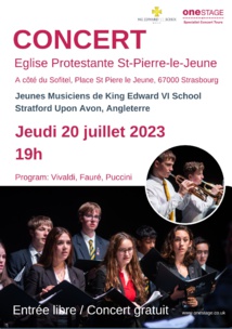 Concert des musiciens du King Edwards VI School - Jeudi 20 juillet 2023