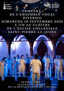 Concert de l'Ensemble vocal Diversio - Dimanche 10 septembre 2023 à 17h Concert de l'Ensemble vocal Diversio - Dimanche 10 septembre 2023 à 17h