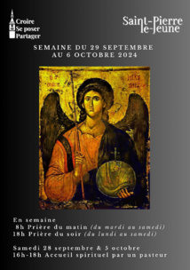 Semaine paroissiale - Du dimanche 29 septembre au 6 octobre  Semaine paroissiale - Du dimanche 29 septembre au 6 octobre