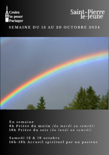 Semaine paroissiale - Du dimanche 13 octobre au dimanche 20 octobre 2024 Semaine paroissiale - Du dimanche 13 octobre au dimanche 20 octobre 2024