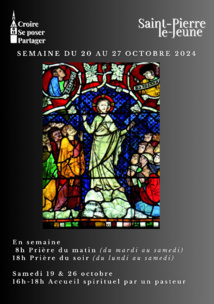 Semaine paroissiale - Du dimanche 20 octobre au dimanche 27 octobre 2024 Semaine paroissiale - Du dimanche 20 octobre au dimanche 27 octobre 2024