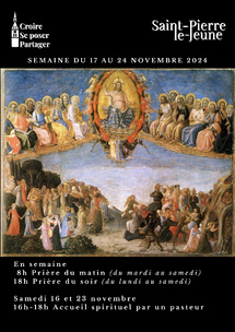 Semaine paroissiale - Du dimanche 17 au dimanche 24 novembre 2024 Semaine paroissiale - Du dimanche 17 au dimanche 24 novembre 2024