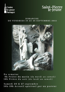 Semaine paroissiale - Du dimanche 21 au dimanche 28 septembre 2025 Semaine paroissiale - Du dimanche 21 au dimanche 28 septembre 2025