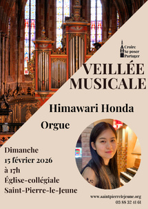 Veillée musicale - 15 février 2026 à 17h - Himawari Honda, orgue Veillée musicale - 15 février 2026 à 17h - Himawari Honda, orgue