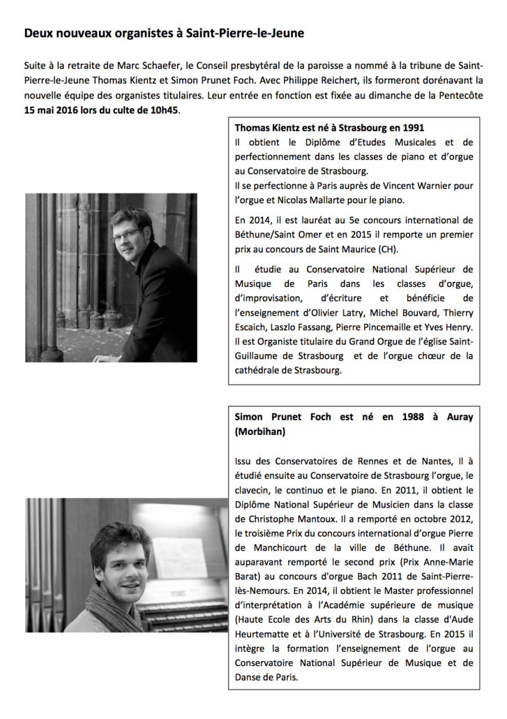 La semaine paroissiale - 15 mai 2016