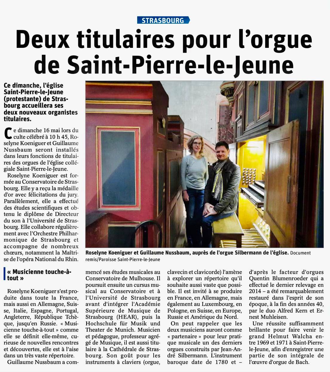 Installation des organistes & veillée musicale