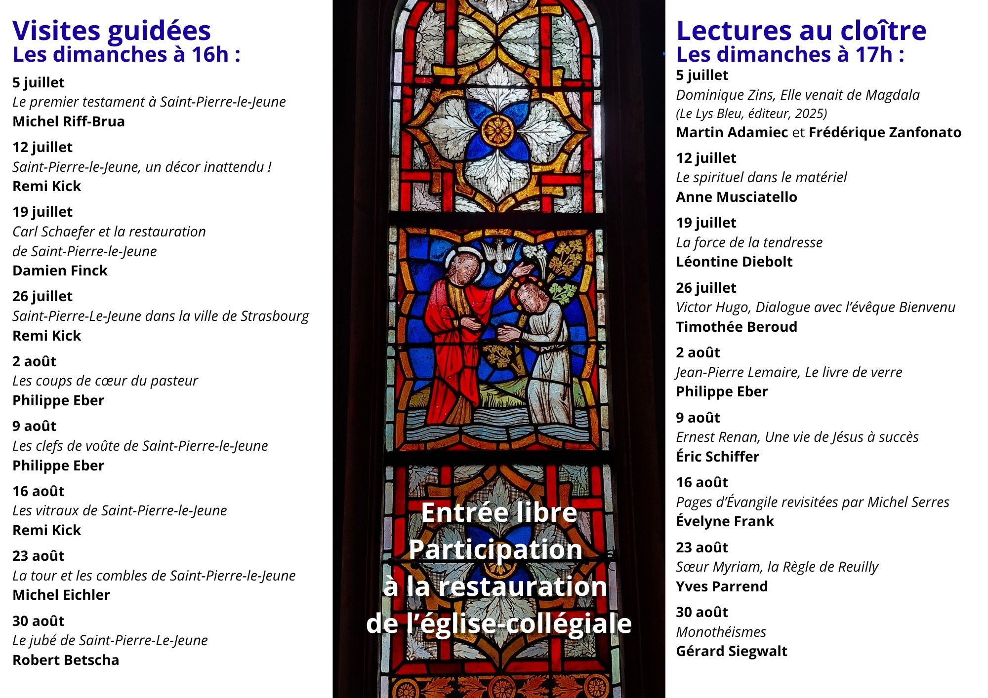 Lectures au cloître - Juillet & août 2026