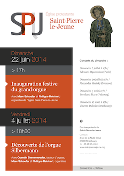 Dimanche 22 juin 2014 à 17h : Inauguration de l’orgue