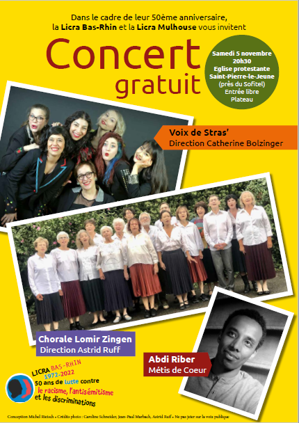 Concert Anniversaire de la Licra Bas-Rhin du 5 Novembre 2022