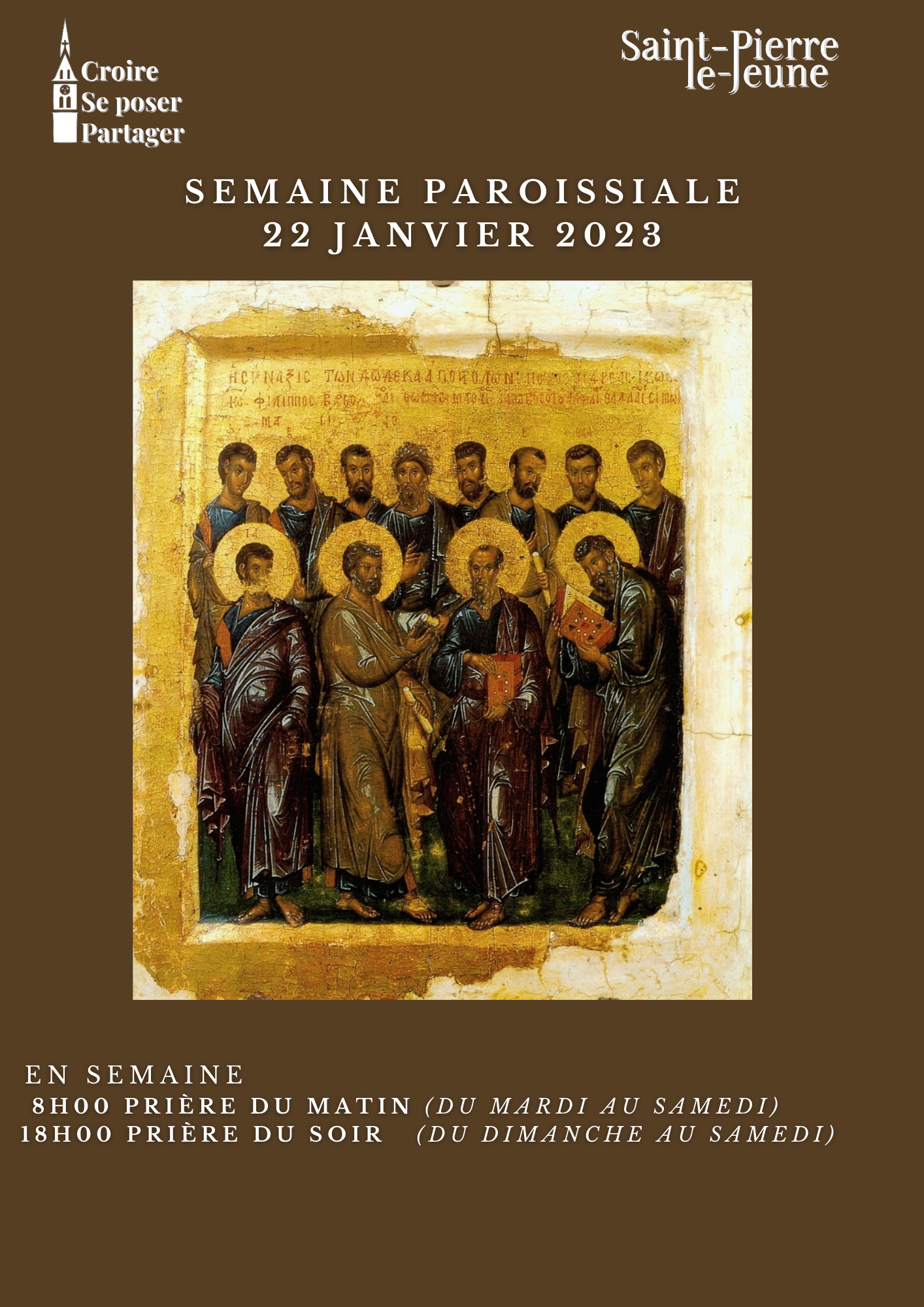 Semaine paroissiale - Dimanche 22 janvier 2023