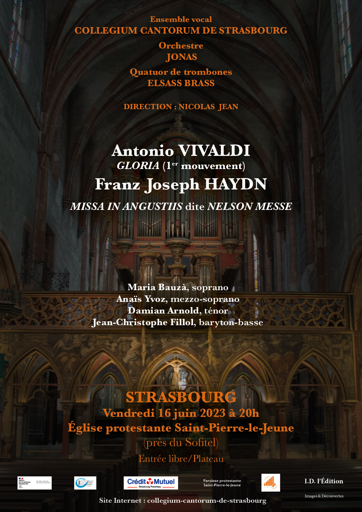 Vendredi 16 juin  2023 à 20h00 Concert du Collegium Cantorum