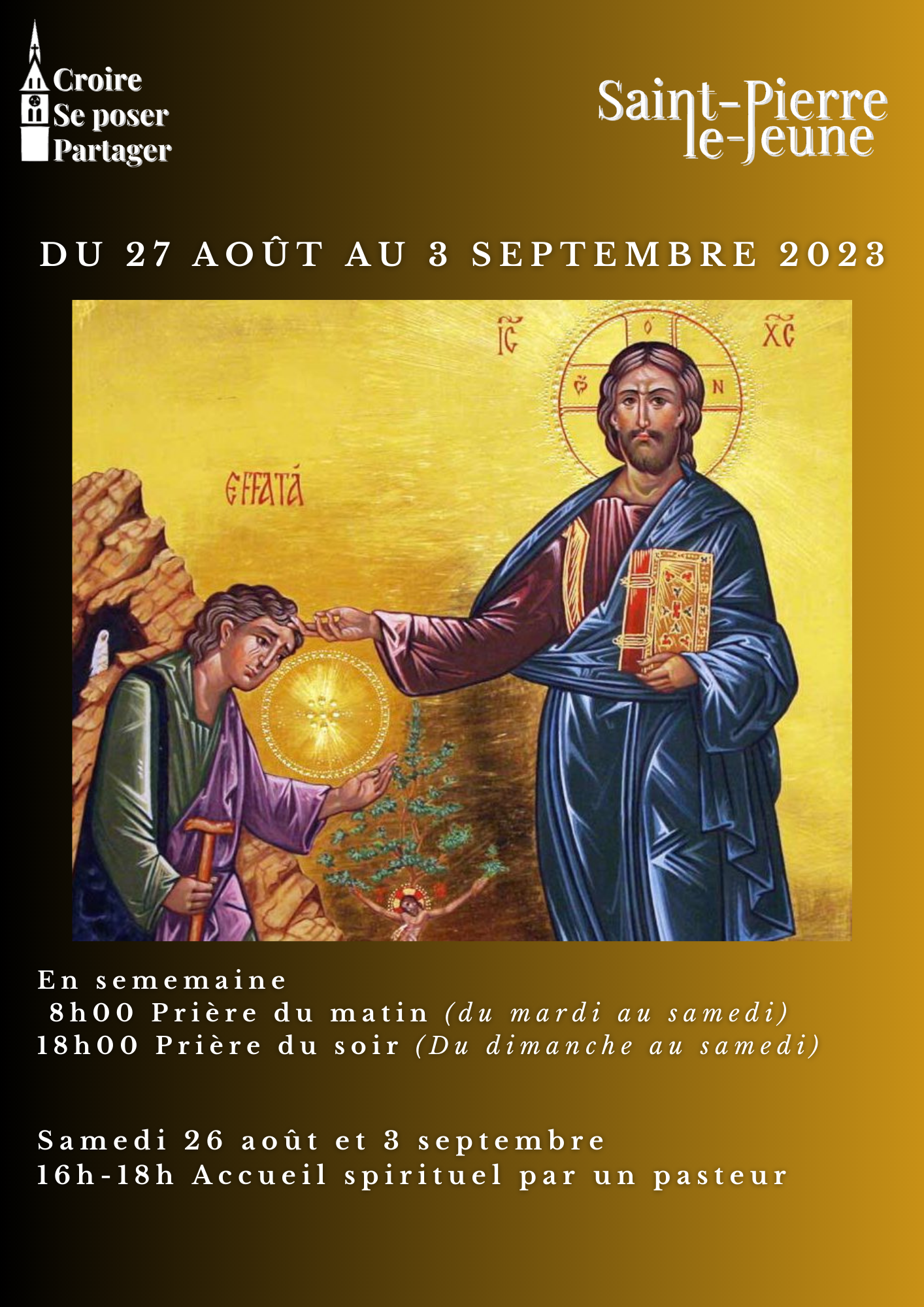 Semaine paroissiale - du 26 août au 3 septembre 2023