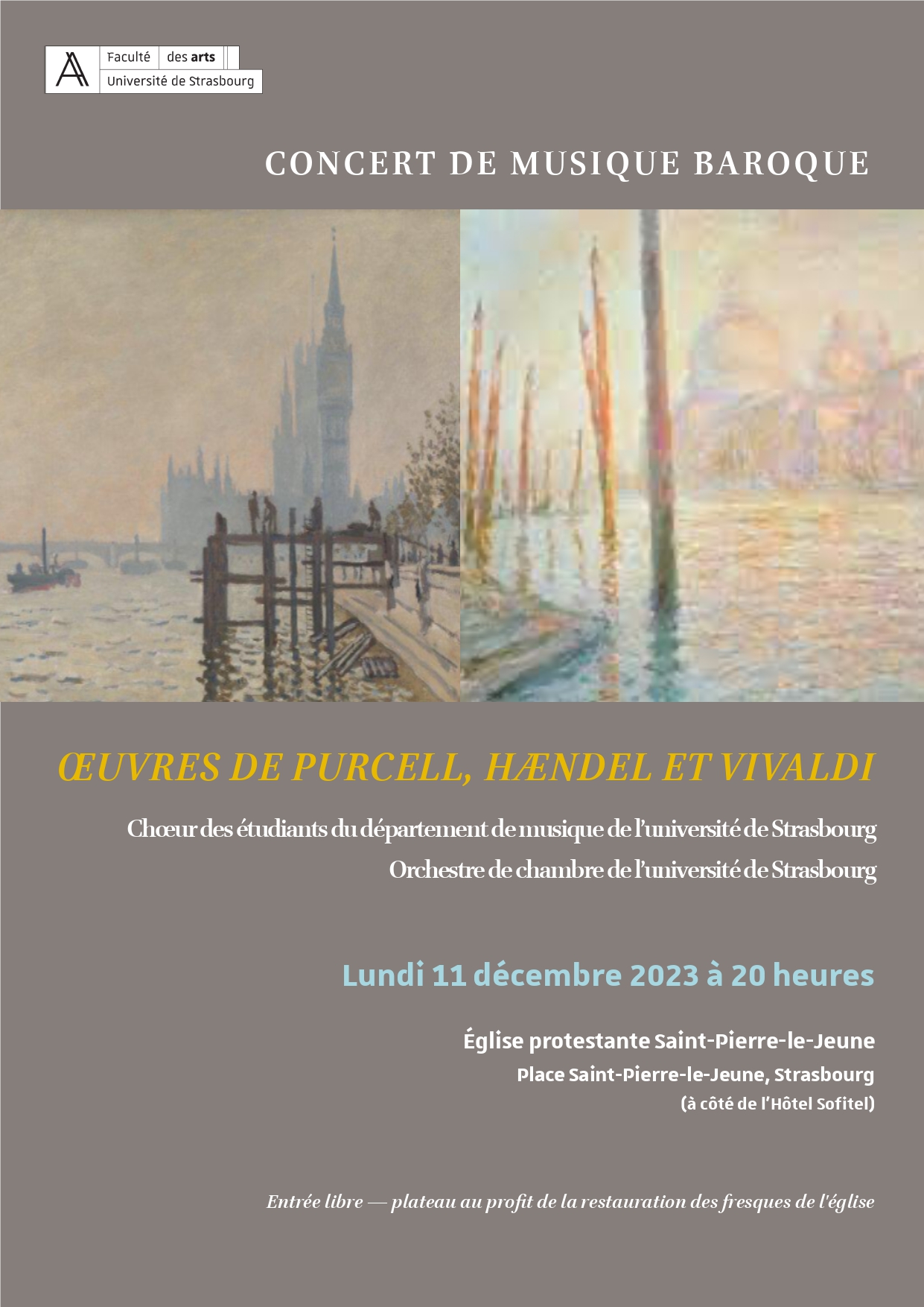 Chœur et orchestre de l'Université de Strasbourg - lundi 11 décembre à 20h