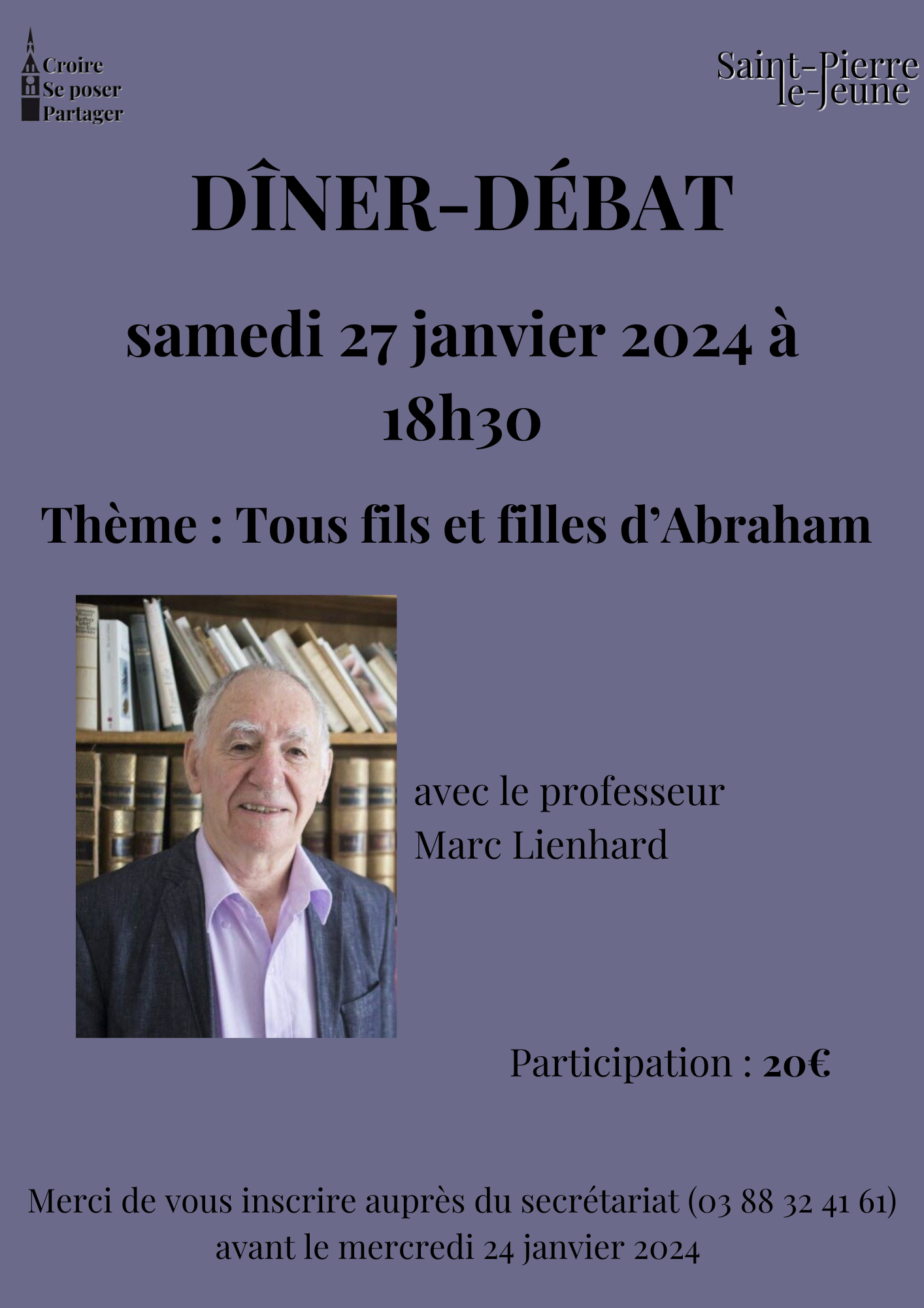 Dîner-débat - Samedi 27 janvier 2024