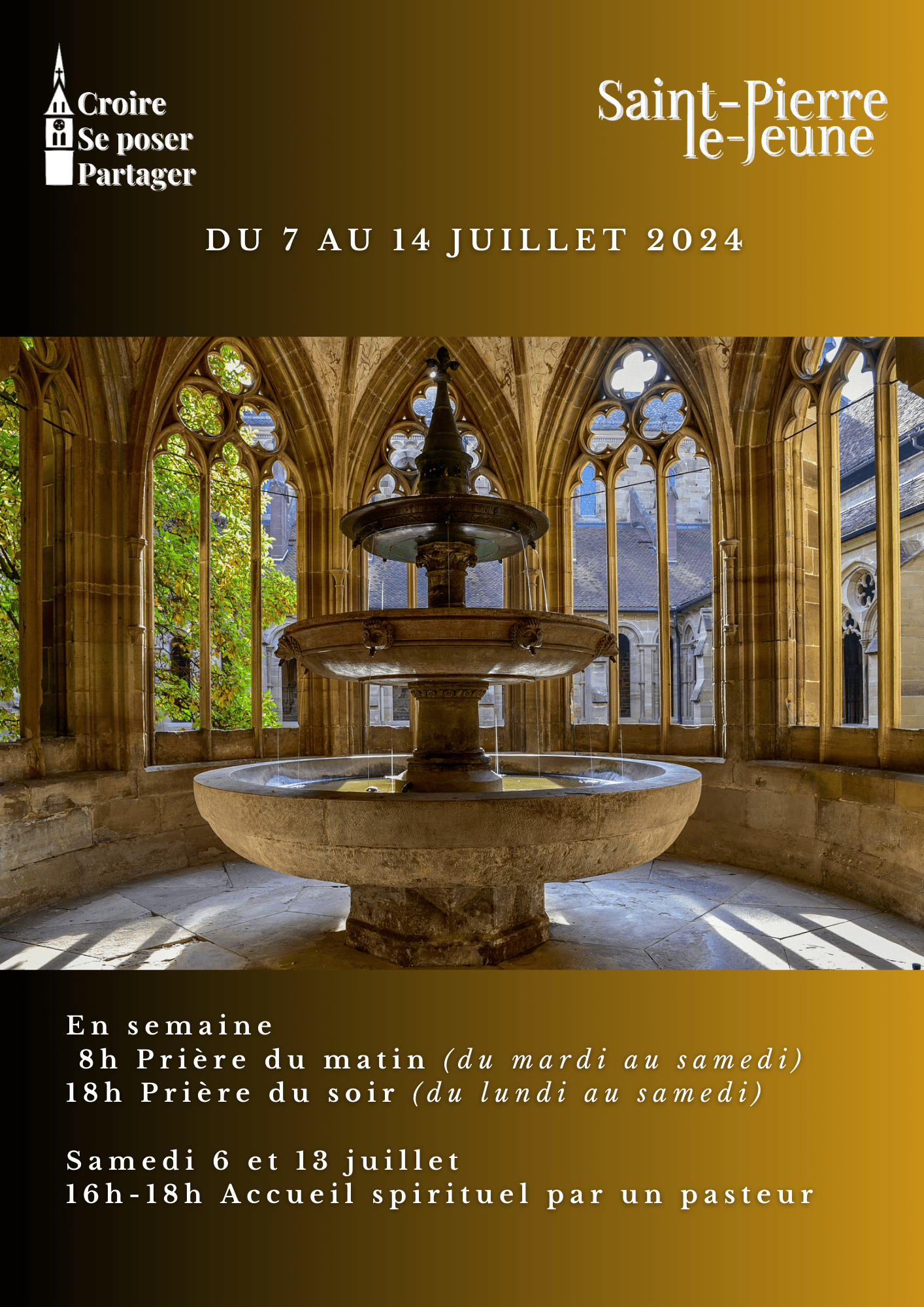 Semaine paroissiale - Du dimanche 7 au 14 juillet 2024