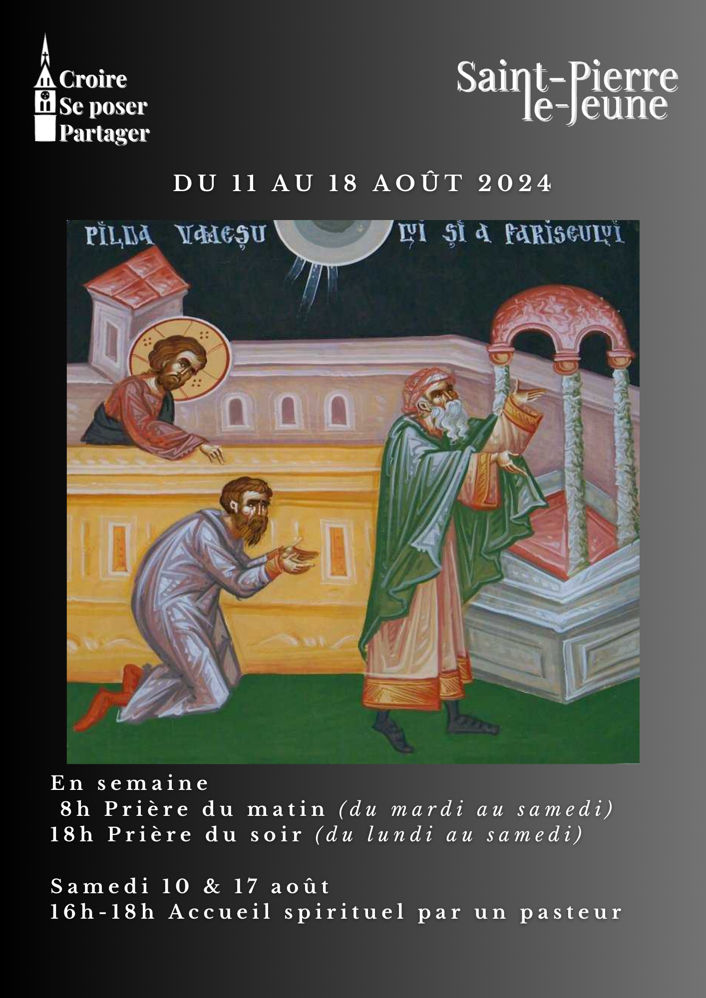 Semaine paroissiale - Du dimanche 11 au 18 août 2024 Semaine paroissiale - Du dimanche 11 au 18 août 2024