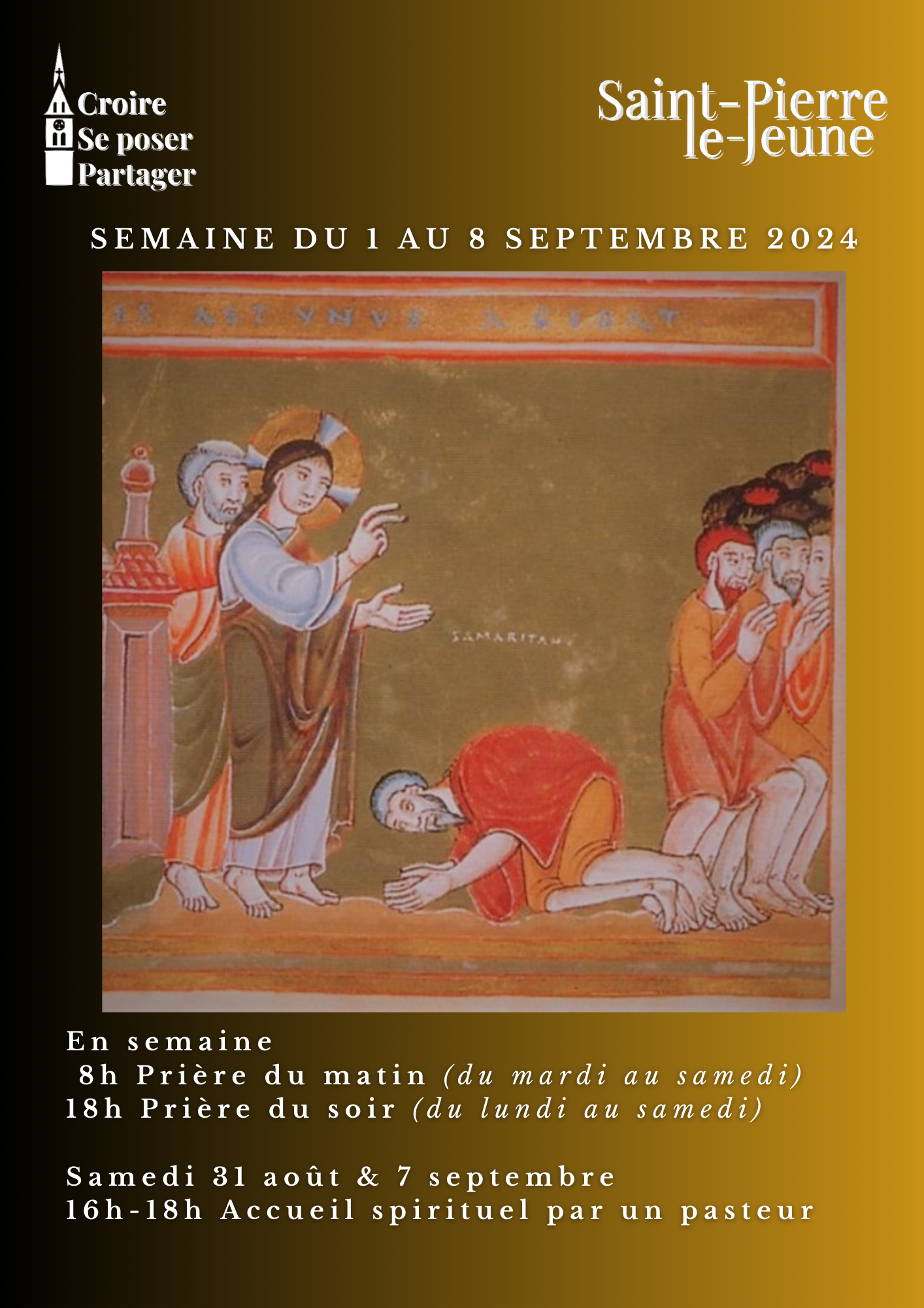 Semaine paroissiale - Du dimanche 1er au 8 septembre 2024
