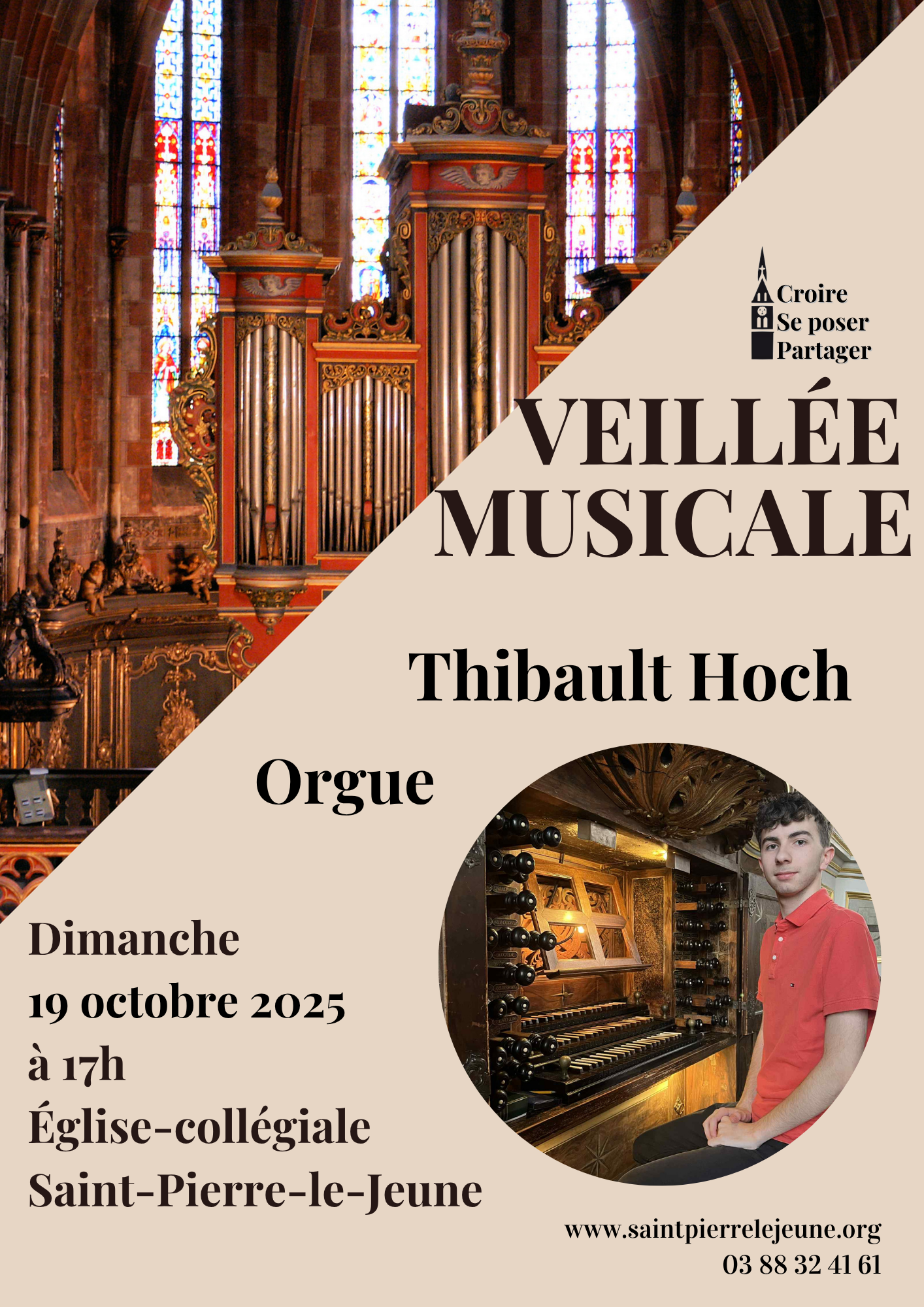 Dimanche 19 octobre 2025 Veillée musicale, Thibault Hoch, orgue 