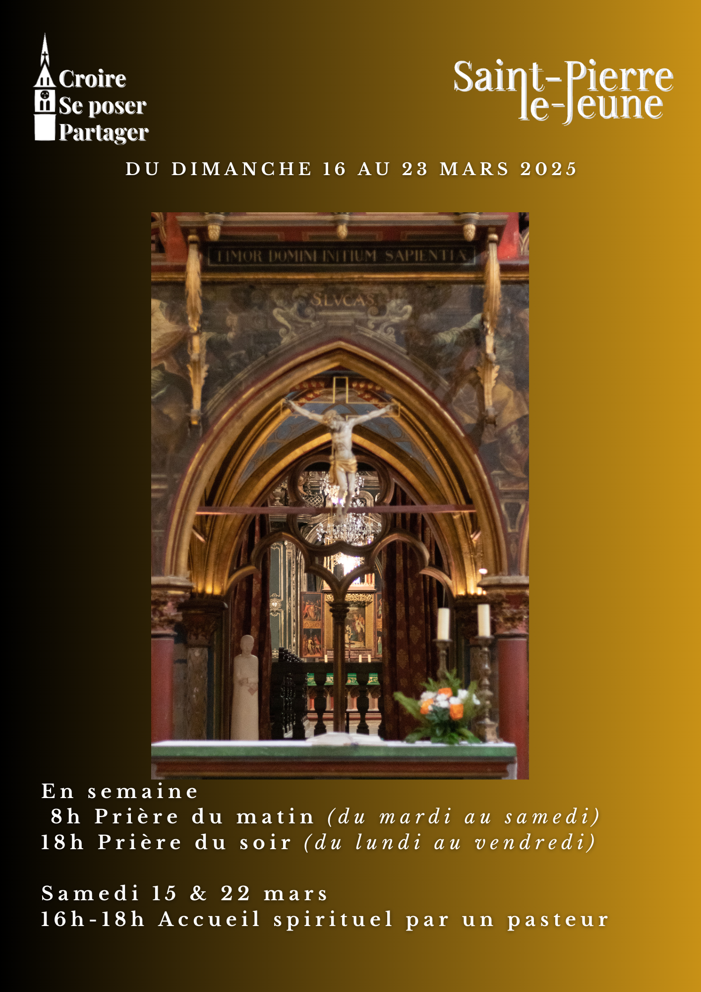 Semaine paroissiale - Du  samedi 15 au dimanche 23 mars 2025 Semaine paroissiale - Du  samedi 15 au dimanche 23 mars 2025
