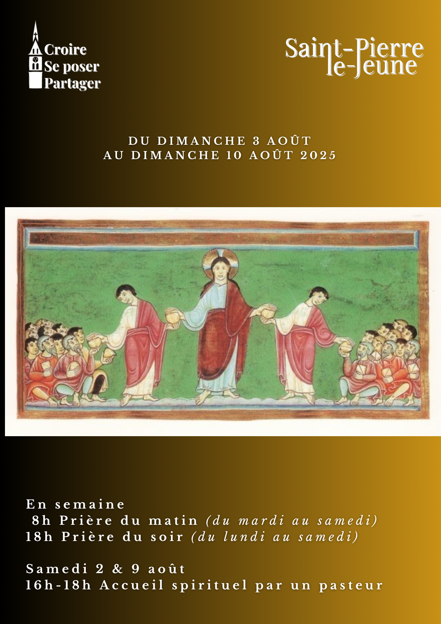 Semaine paroissiale - Du dimanche 3 au dimanche 10 août 2025