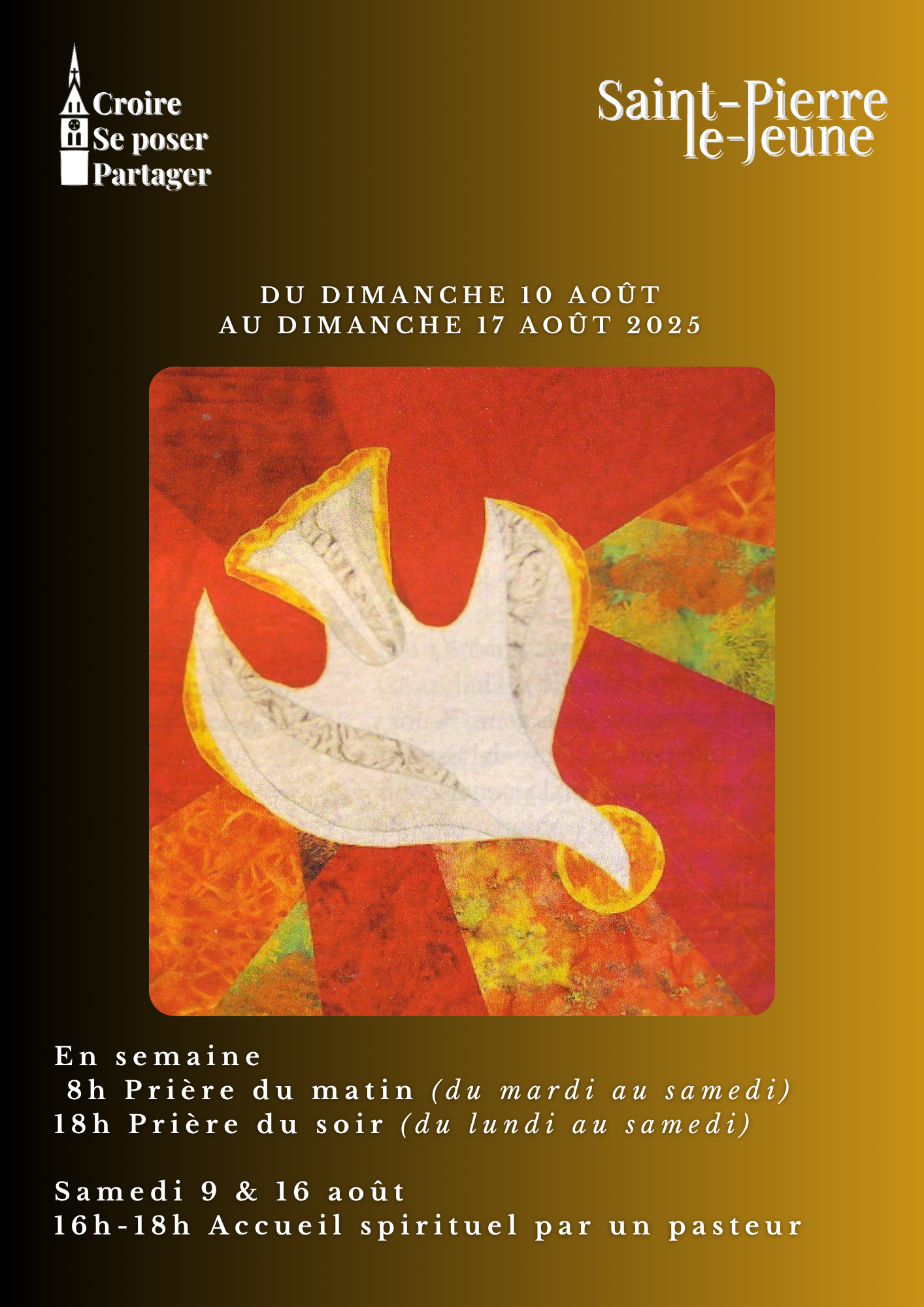 Semaine paroissiale - Du dimanche 10 au dimanche 17 août 2025
