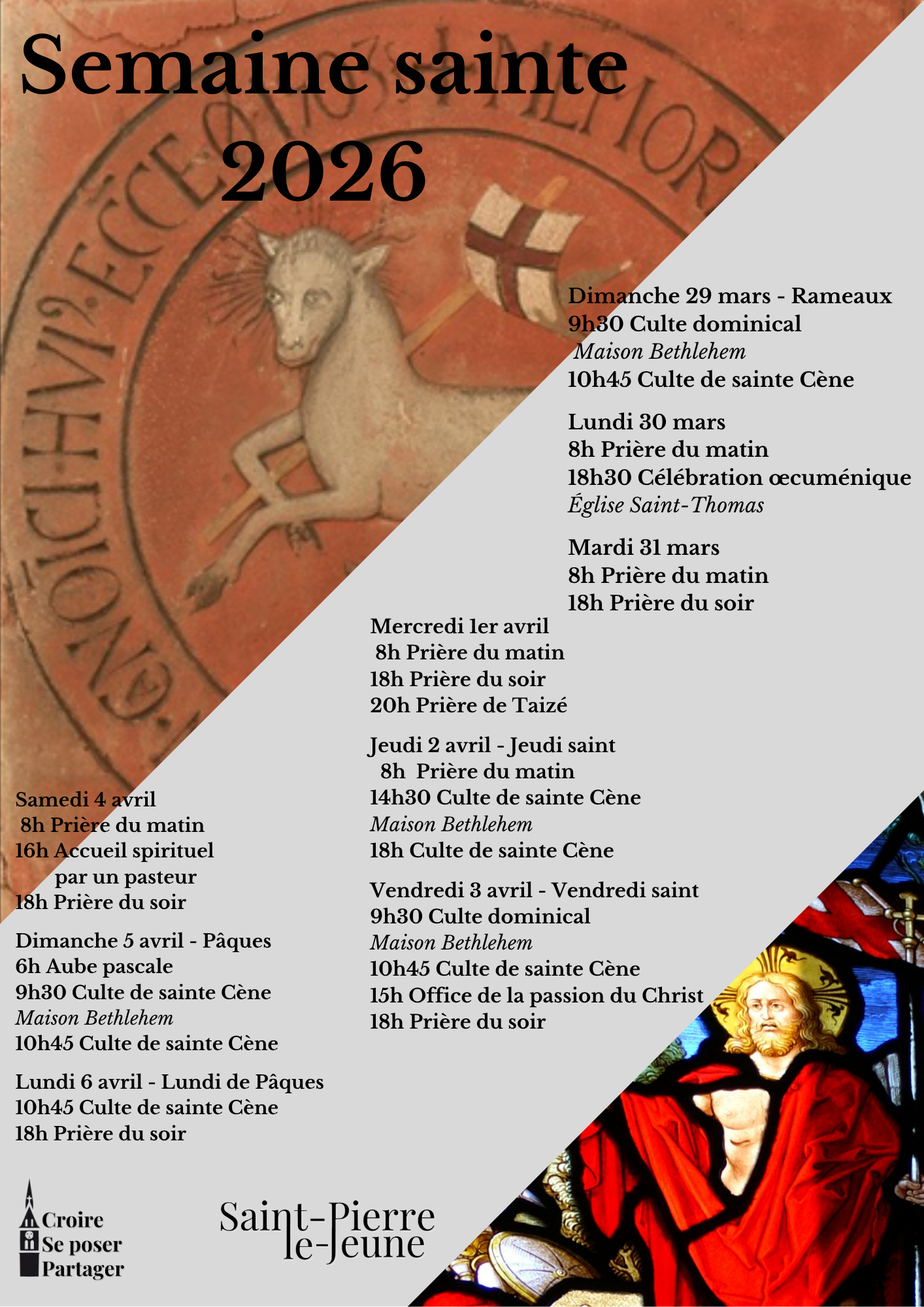 Semaine paroissiale - Du jeudi 2 avril au dimanche 12 avril 2026