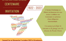 Centenaire de l'Action chrétienne en Orient - Dimanche 2 octobre 2022